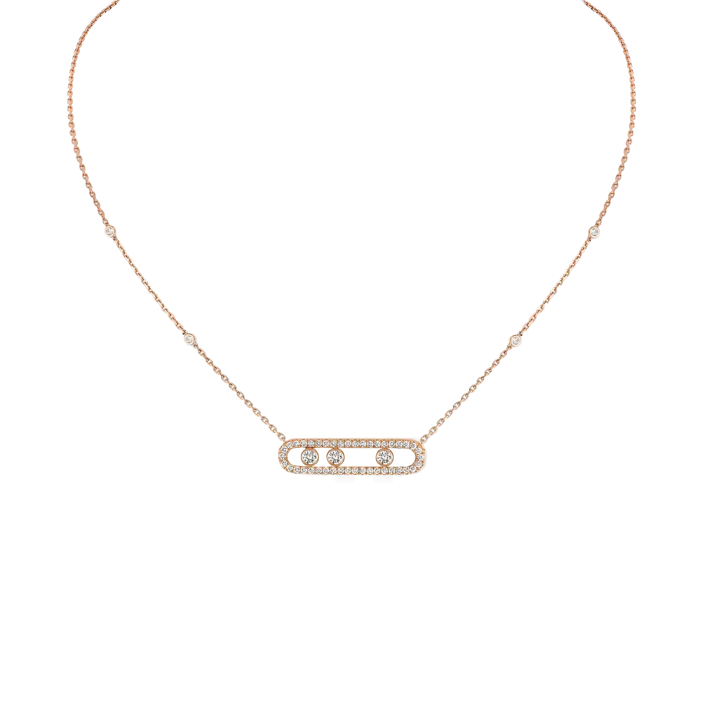 MESSIKA MOVE PAVÉ PINK GOLD DIAMOND NECKLACE 03994
